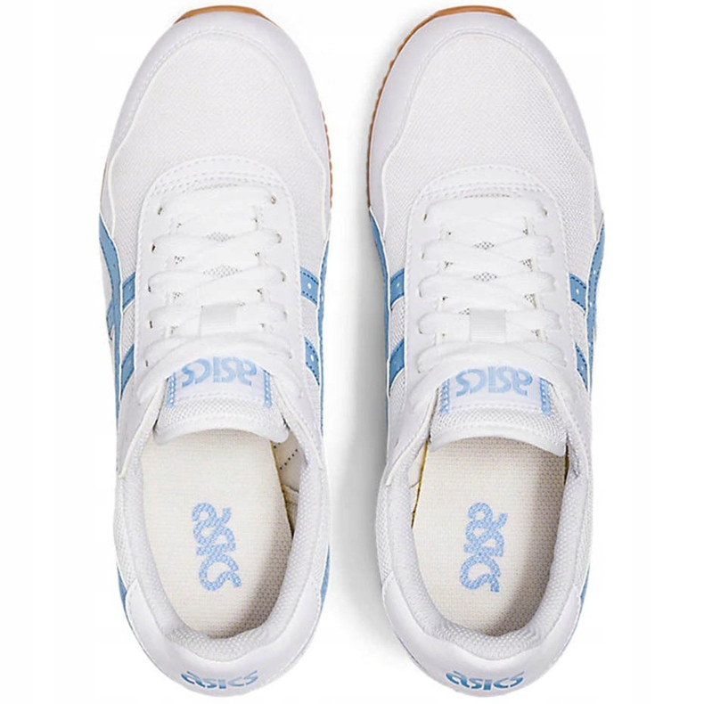 Sapatos femininos Asics Tiger Runner branco e azul 1192A160 102 1