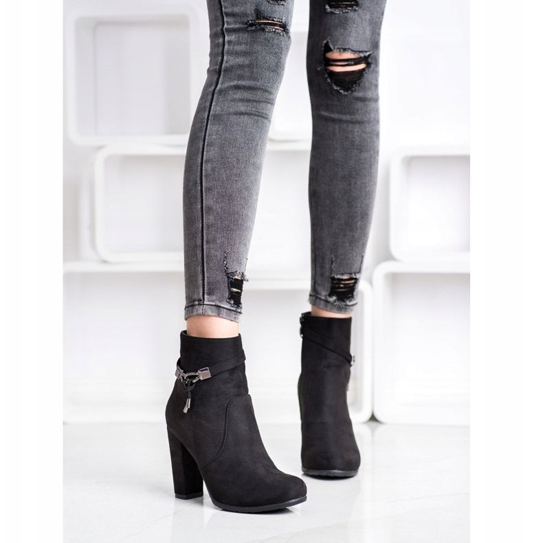 Abloom Botas de camurça elegantes preto 1