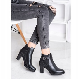 Flyfor Botas pretas de salto alto preto 1