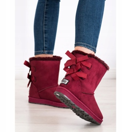 Bona Maroon Mukluki com arcos vermelho 1 Bona Maroon Mukluki com arcos vermelho 1