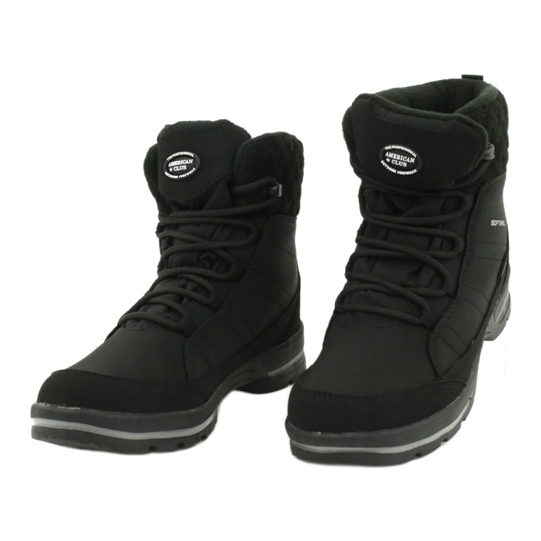 Botas de neve softshell com membrana American Club SN02 / 20 pretas preto 2 Botas de neve softshell com membrana American Club SN02 / 20 pretas preto 2