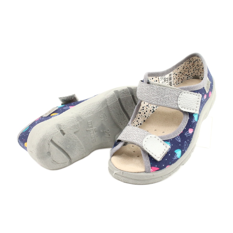 Calçados infantis Befado 869X144 azul prata cinza 4