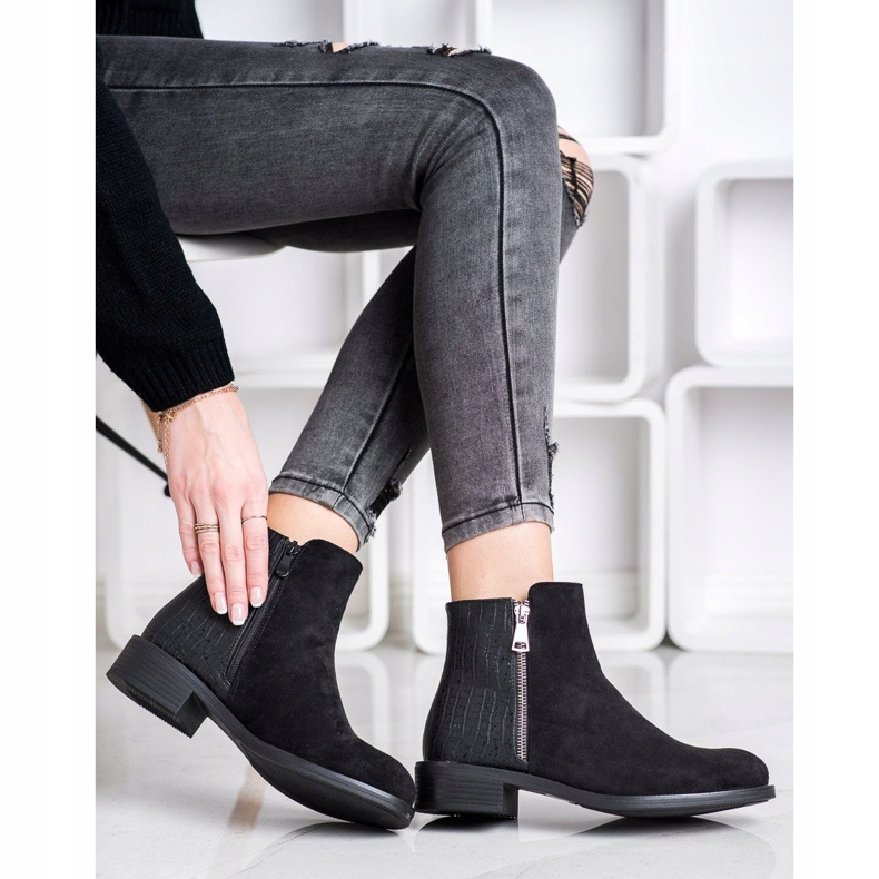 Bestelle Botas elegantes com zíper preto 1