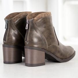 Kylie Botas de couro ecológicas casuais castanho 1