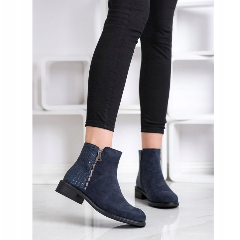 Bestelle Botas elegantes com zíper azul marinho azul 1