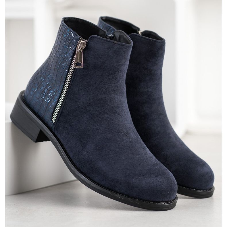 Bestelle Botas elegantes com zíper azul marinho azul 2
