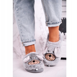 JOMIX Chinelos femininos de pele de camundongo cinza, doce lar bege 1