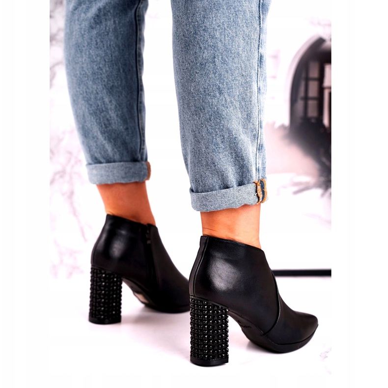 Botas femininas no poste Sergio Leone pretas BT497 preto 3