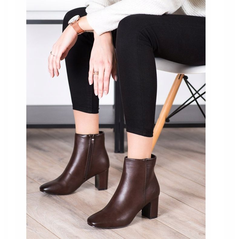Super Mode Botas clássicas de salto alto marrom 1