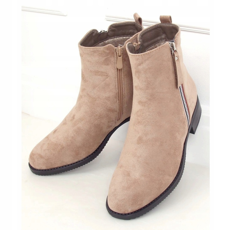 Botas femininas de tornozelo bege 168-287 LT.KHAKI 1