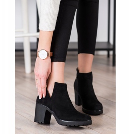 Bella Paris Botas Pretas Com Um Corte preto 2