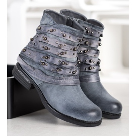 Queentina Botas confortáveis ​​com enfeites cinza 2