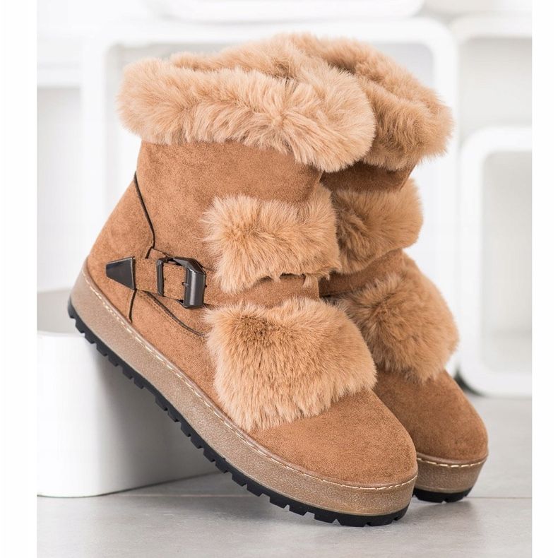 Queentina Mukluki Quente Com Pele bege 2 Queentina Mukluki Quente Com Pele bege 2