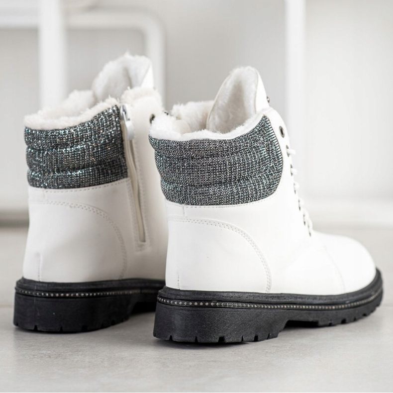 SHELOVET Armadilhas brancas com zircônia cúbica branco 1 SHELOVET Armadilhas brancas com zircônia cúbica branco 1