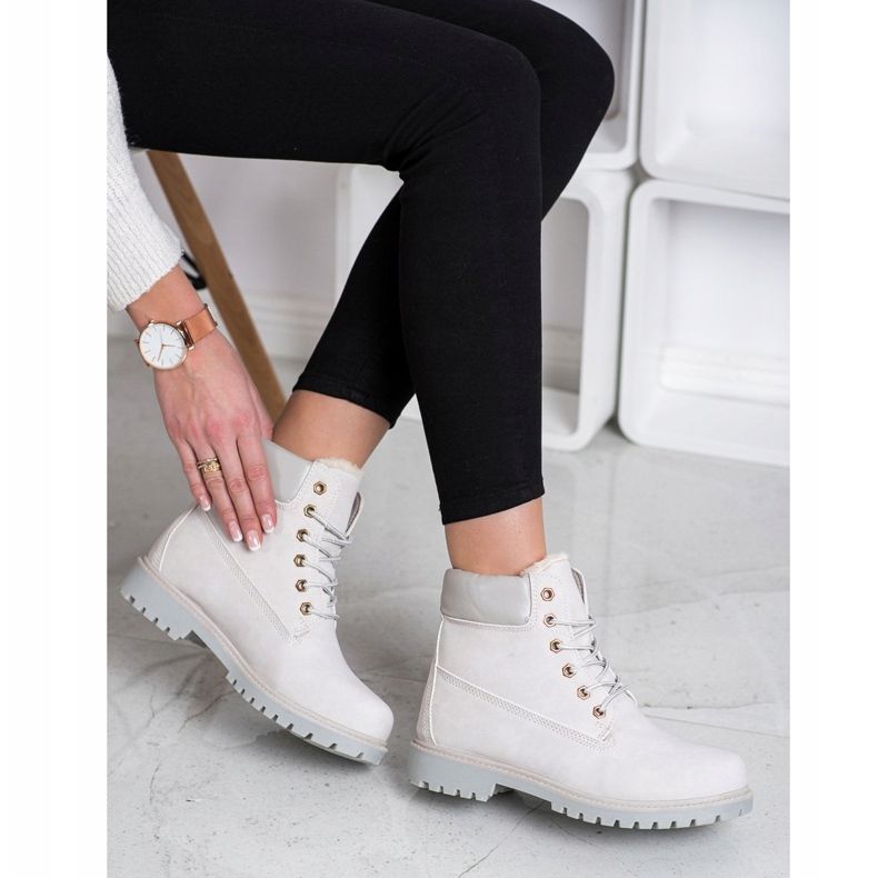 SHELOVET Botas de caminhada quentes com couro ecológico cinza 1 SHELOVET Botas de caminhada quentes com couro ecológico cinza 1