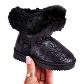 Apawwa Botas de neve infantis pretas Marella com isolamento térmico e pele preto 4 Apawwa Botas de neve infantis pretas Marella com isolamento térmico e pele preto 4