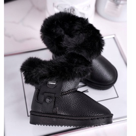 Apawwa Botas de neve infantis pretas Marella com isolamento térmico e pele preto 2 Apawwa Botas de neve infantis pretas Marella com isolamento térmico e pele preto 2