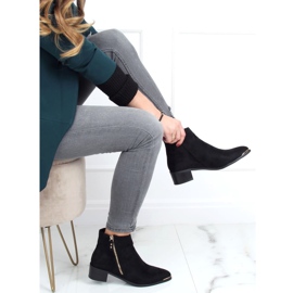 Botas Biqueira de camurça preta amêndoa 88168-1 Preta preto 1