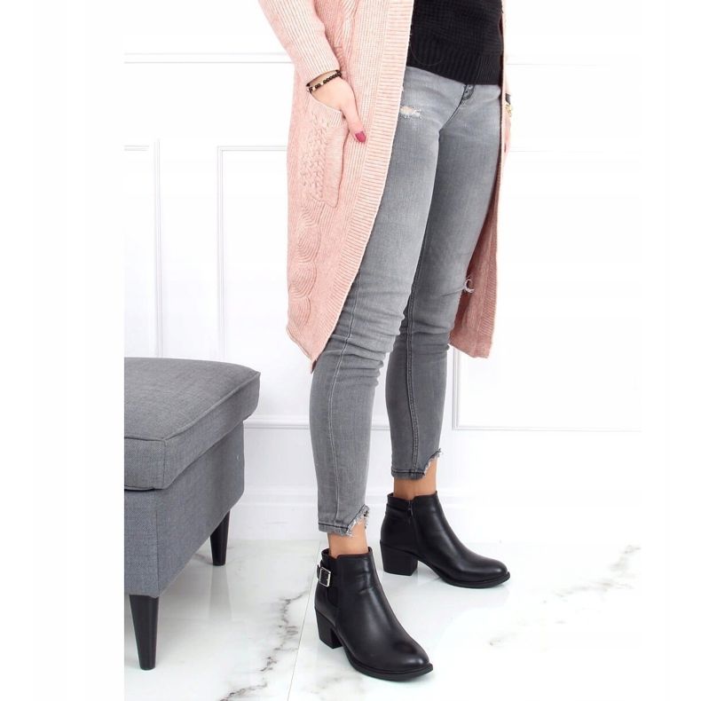 Botas pretas de salto baixo J101 pretas preto 1