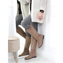 Botas em cunha oculta ST-11P Khaki bege cáqui 2