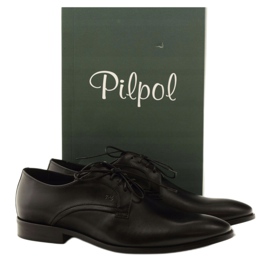 Sapatos masculinos clássicos Pilpol 1329 pretos 4