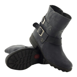 Botas femininas de couro de inverno Gregors 544, azul marinho 3