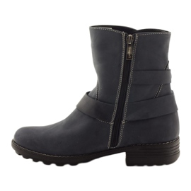 Botas femininas de couro de inverno Gregors 544, azul marinho 2