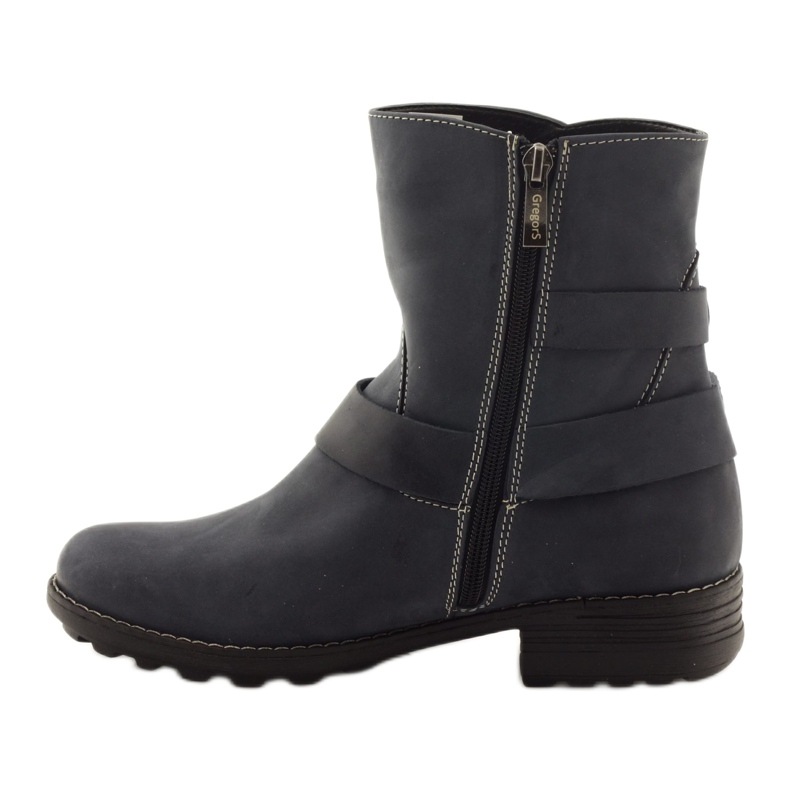Botas femininas de couro de inverno Gregors 544, azul marinho 2