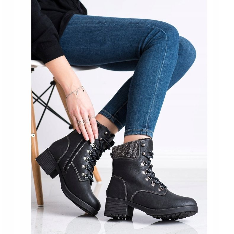 Queentina Botas quentes no poste preto cinza 2 Queentina Botas quentes no poste preto cinza 2