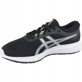 Tênis de corrida Asics Patriot 11 Gs Jr 1014A070-002 preto prata cinza 1