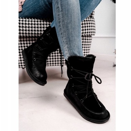 HAN Botas de neve femininas com pele preta Ilana preto 2