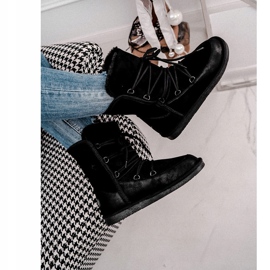 HAN Botas de neve femininas com pele preta Ilana preto 3