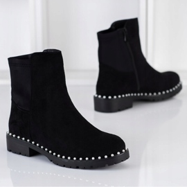 Bestelle Botas de camurça com pérolas preto 2 Bestelle Botas de camurça com pérolas preto 2