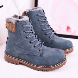 Apawwa Caçadores de botas infantis aquecidos com pele azul Londres bege marrom azul-marinho 2
