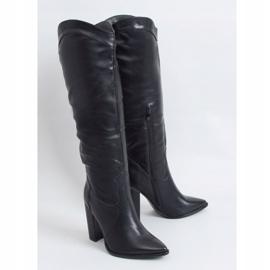 Botas com sotaque cowboy preto RB81P Preto 1 Botas com sotaque cowboy preto RB81P Preto 1
