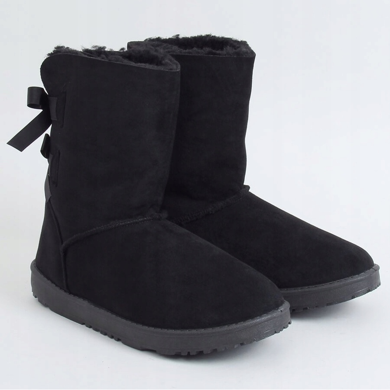 Botas de neve com arcos pretos B195-1 Pretas 2 Botas de neve com arcos pretos B195-1 Pretas 2