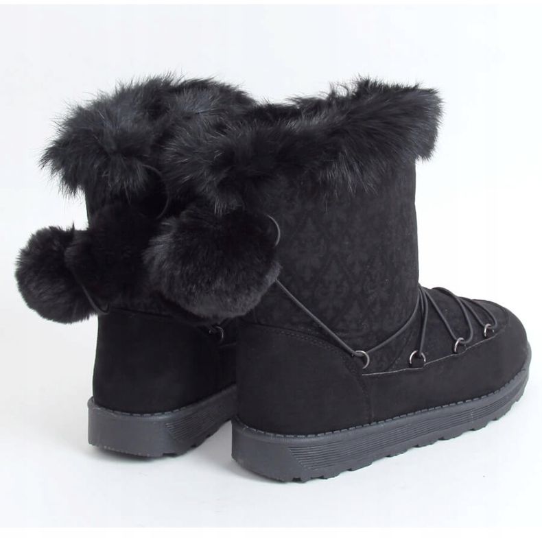 Botas de neve femininas negras 259 pretas preto 1