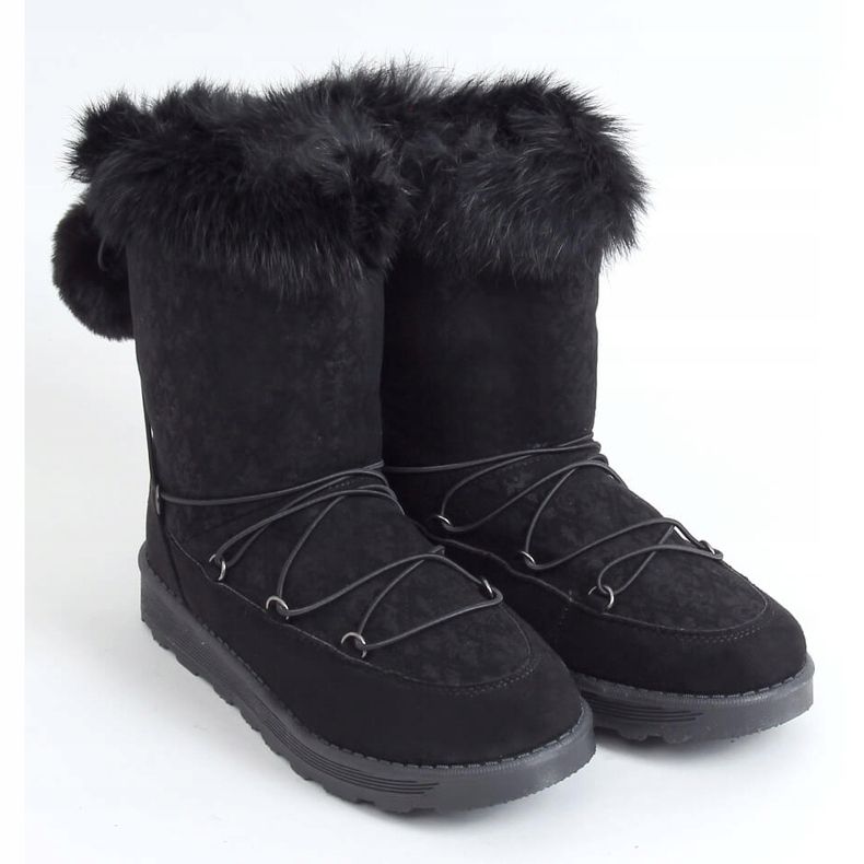 Botas de neve femininas negras 259 pretas preto 2
