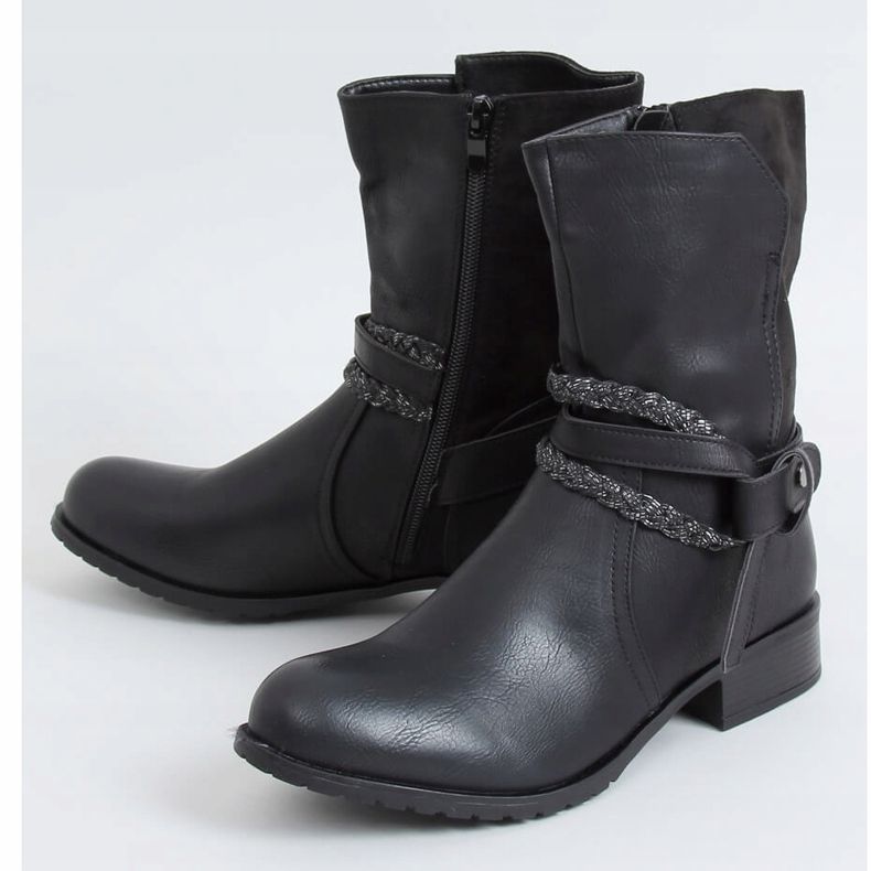 Botas femininas pretas F3163 pretas preto 1