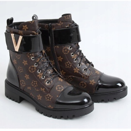Botas de amarrar para mulheres NC1073 pretas marrom preto 1
