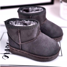 Botas de neve juvenis quentes para crianças Gooby cinza 1