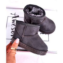 Botas de neve juvenis quentes para crianças Gooby cinza 3
