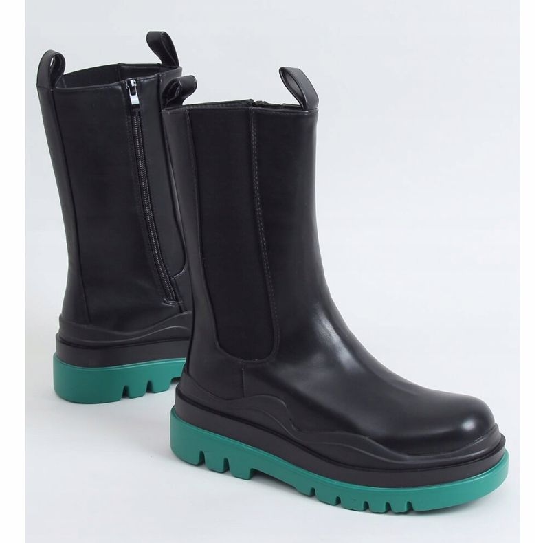 Botas de motocicleta pretas YK05 PRETO / VERDE 1