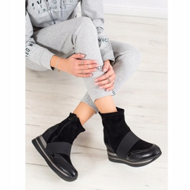 SHELOVET Botas de cunha elegantes preto 1