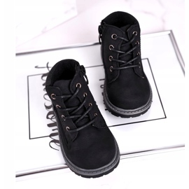 Apawwa Botas infantis pretas para meninos. Botas Moa preto 1