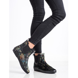 Kylie Wellies de camurça com flores preto 1