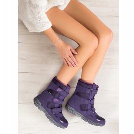 SHELOVET Botas de velcro para neve roxo 1
