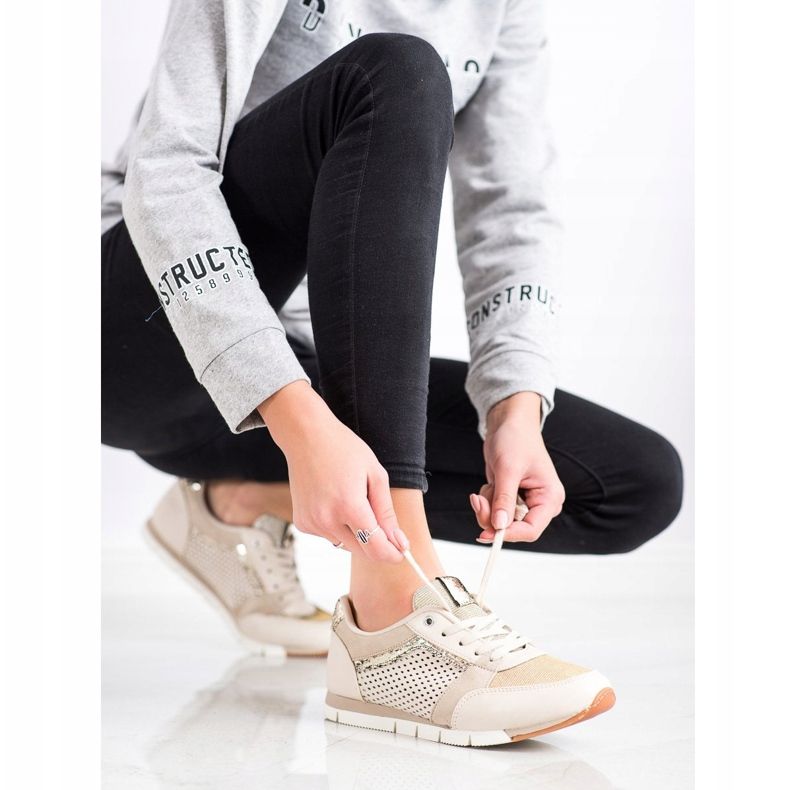 Kylie Calçados esportivos Openwork bege dourado 1