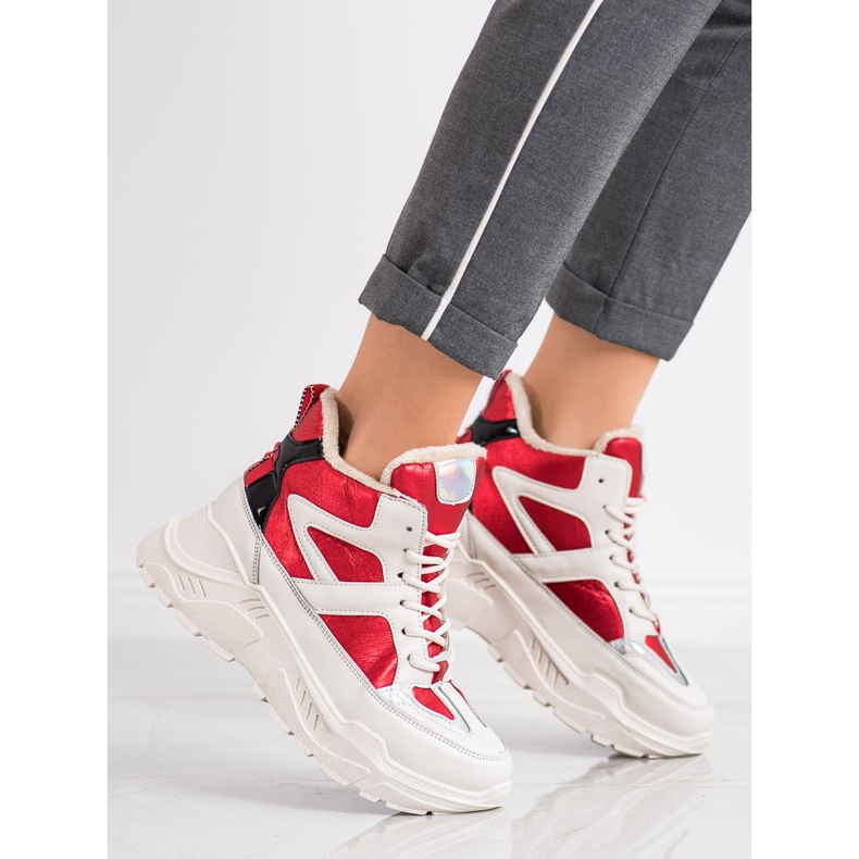 Seastar Sapatinhos de moda esportiva branco preto vermelho 1