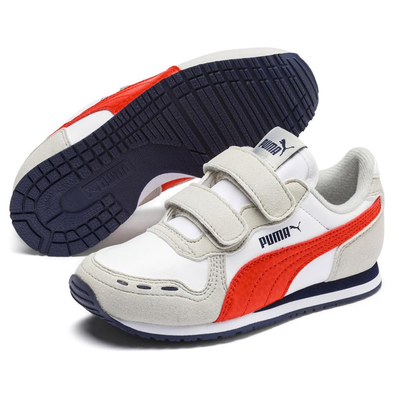 Calçado infantil Puma Cabana Racer Sl V Ps bege-vermelho 360732 76 1